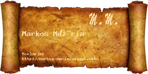 Markos Mária névjegykártya